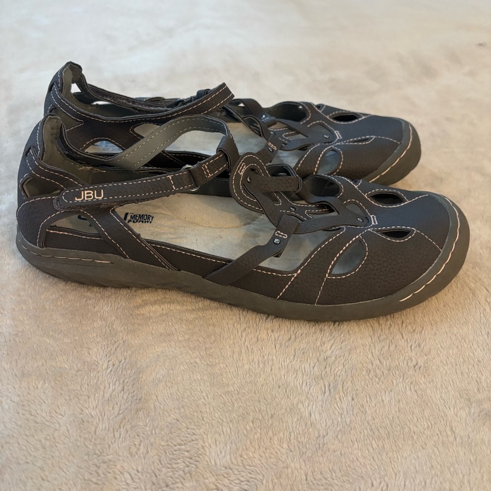 JBU Women's Gray Strappy Casual Sandals Size 9M - Picture 2 of 6
